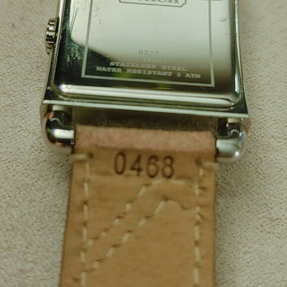 Coach Watch 0221 Swiss Quartz Stainless Square Face Watch Multicolor Leather - Picture 4 of 16